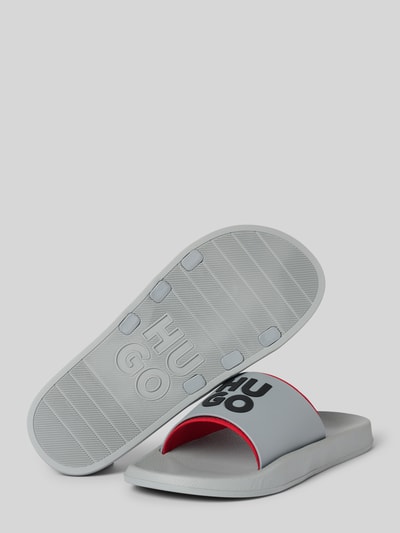 HUGO Slippers met labelprint, model 'Nil' Lichtgrijs - 4