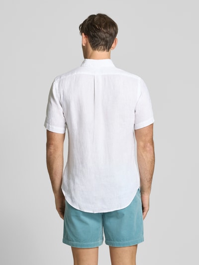 Polo Ralph Lauren Custom Fit Leinenhemd mit Button-Down-Kragen Beige 5