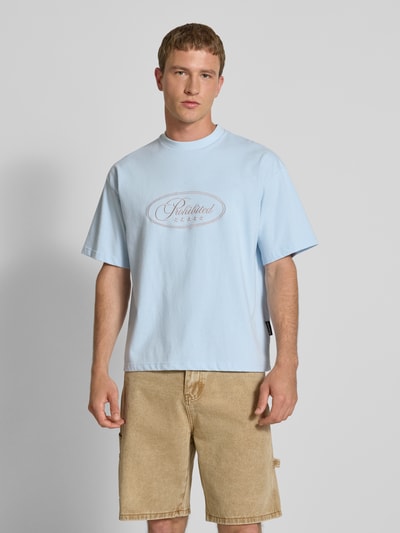 PROHIBITED T-Shirt mit Rundhalsausschnitt Hellblau 4