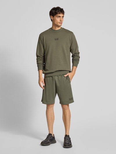 EA7 Emporio Armani Sweatshirt met labeldetail Leem - 1