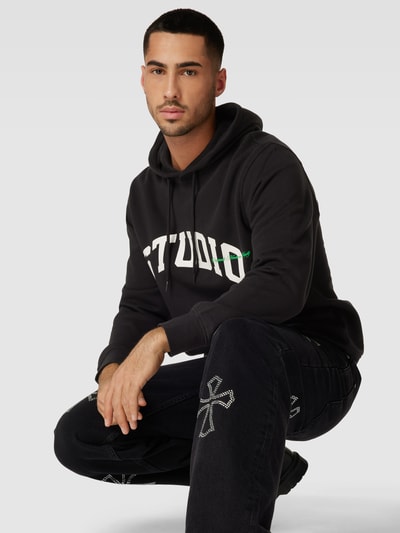 Jack & Jones Hoodie met logoprint, model 'ORBRINK' Zwart - 3