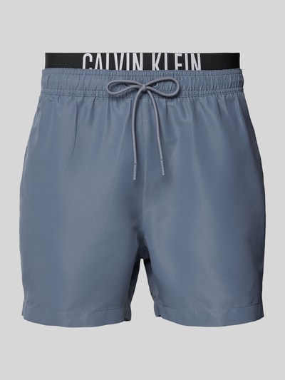 Calvin Klein Underwear Badehose mit Label-Print Rauchblau 1