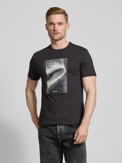 CK Calvin Klein T-Shirt mit Label-Print Black 4