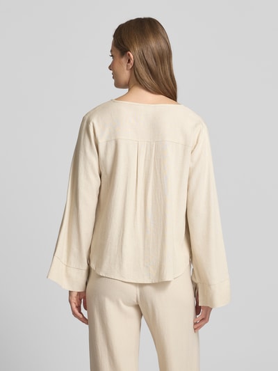 My Essential Wardrobe Blouseshirt met V-hals, model 'Dias' Beige - 5