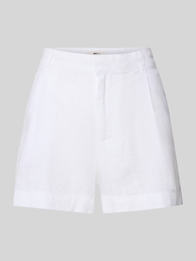 Gina Tricot Regular Fit Leinenshorts mit Bundfalten Ecru 2