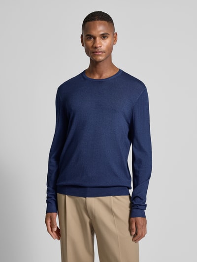 GRAN SASSO Gebreide pullover met ribboorden Marineblauw - 4