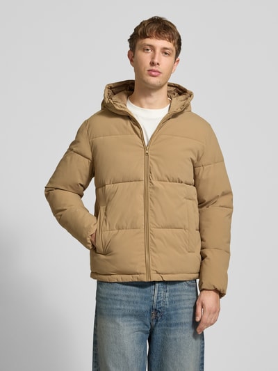 JACK & JONES Steppjacke mit Kapuze Modell 'GALAXY' Mittelbraun 4