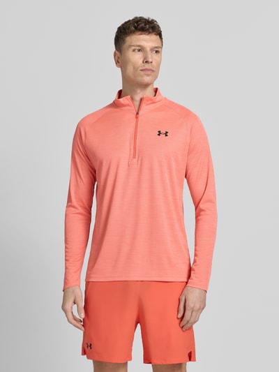 Under Armour Sweatshirt mit kurzem Reißverschluss und Logo-Print Koralle 4