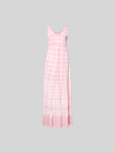 Produktfoto, Midikleid aus reiner Viskose von Juvia in Rosa mit Batikmuster, ärmellos, Regular Fit, Rundhalsausschnitt, Rückenausschnitt.