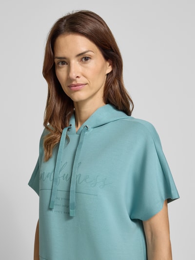 Christian Berg Woman Sweatkleid mit Statement-Print und Kapuze Aqua 3