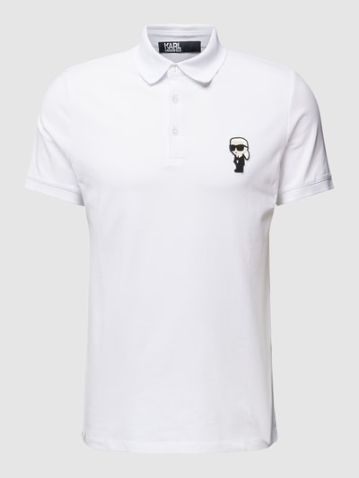 Karl Lagerfeld Regular Fit Poloshirt mit Label-Badge Weiss 2