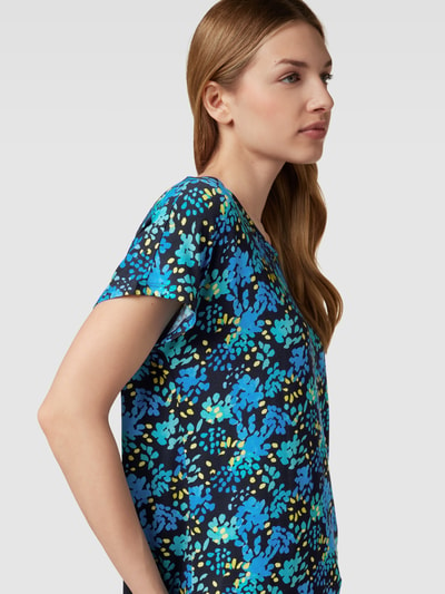 Christian Berg Woman T-shirt met gebloemd all-over motief Donkerblauw - 3