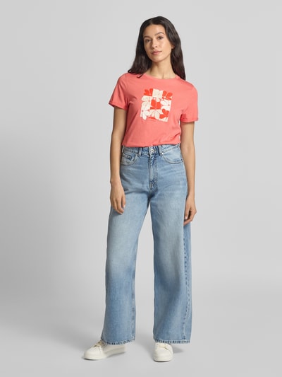 Tom Tailor Regular fit T-shirt van puur katoen Abrikoos - 1