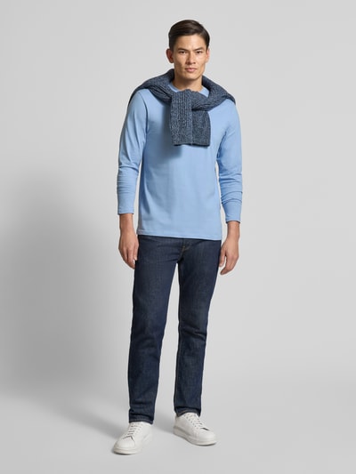 RAGMAN Shirt met lange mouwen en geribde ronde hals Lichtblauw - 1