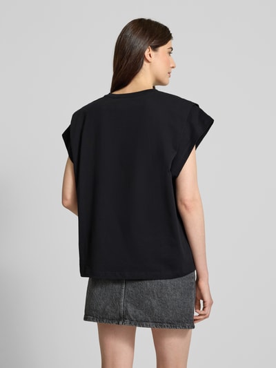 ba&sh T-shirt z prążkowanym okrągłym dekoltem Czarny 5