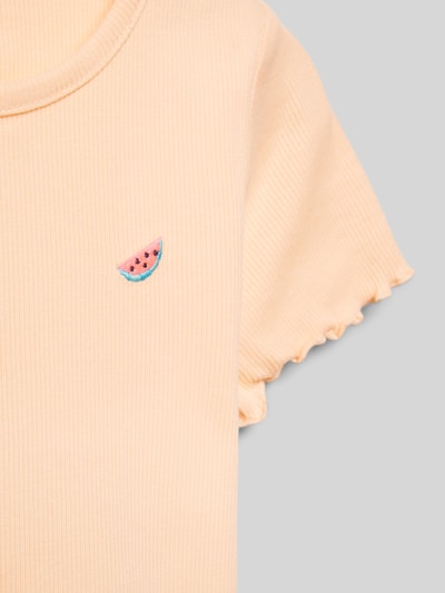 Tom Tailor T-Shirt mit Label-Stitching Apricot 2