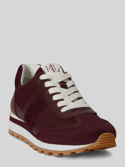 Lauren Ralph Lauren Sneaker aus echtem Rindsleder Modell 'DANI' Bordeaux 1