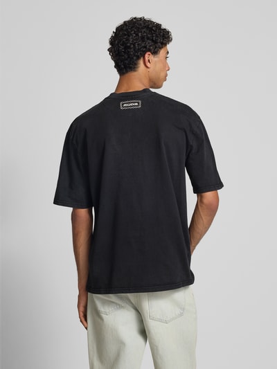 Pegador Oversized T-shirt met labelprint, model 'Barno' Zwart - 5