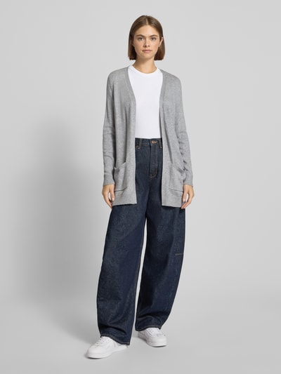 Only Regular Fit Cardigan aus Viskose-Mix Modell 'LESLY' Hellgrau Melange 1