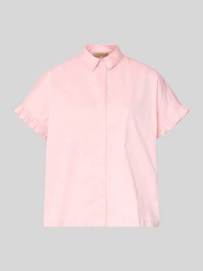 Produktfoto, Regular Fit Bluse mit verdeckter Knopfleiste von Smith and Soul in Rosa, Baumwoll-Mix mit Stretch, Rüschenärmeln, Hemdblusenkragen