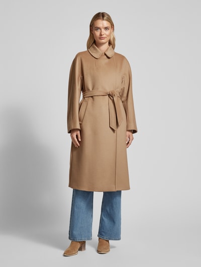 Weekend Max Mara Lange jas met platte kraag, model 'RESINA' Camel - 4