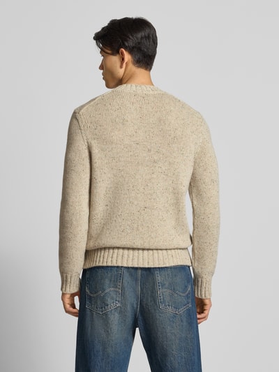 Marc O'Polo Denim Regular fit gebreide pullover van scheerwolmix Offwhite - 5