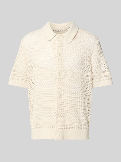 Jack & Jones Premium Regular Fit Strickshirt mit Knopfleiste Offwhite 2