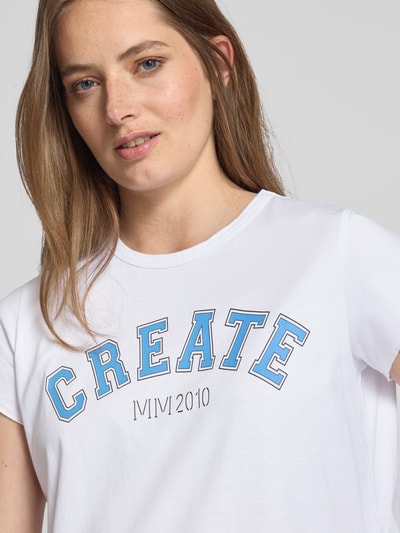 MOS MOSH T-Shirt mit Label-Print Modell 'Celli' Offwhite 3