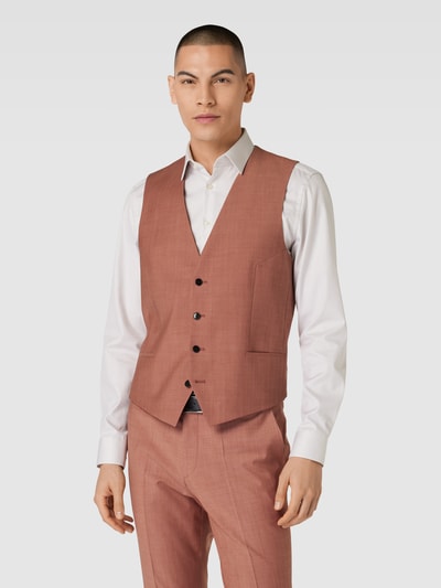 HUGO Gilet met effen design en paspelzakken Oudroze - 4