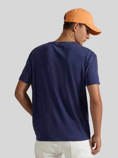 Polo Ralph Lauren Relaxed Fit T-Shirt aus reiner Baumwolle mit Label-Schriftzug Marine 5