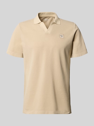 Produktfoto, Regular Fit Poloshirt aus reiner Baumwolle von s.Oliver RED LABEL in Beige, kurzarm, Polokragen, Piqué-Textur, unifarben.