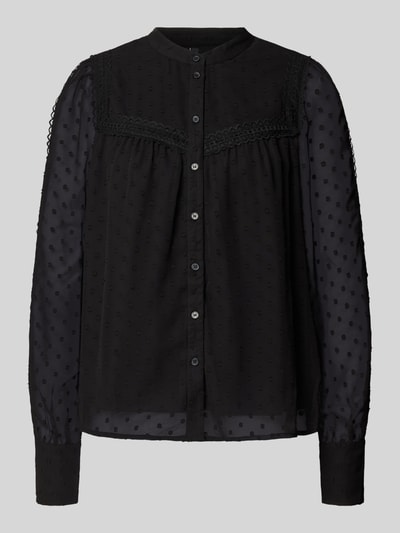 Vero Moda Regular fit chiffon blouse met dobbystructuur, model 'LEAH ANNIKA' Zwart - 2