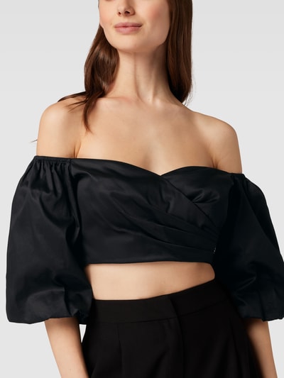 Guess Cropped Bluse mit Label-Detail Black 3