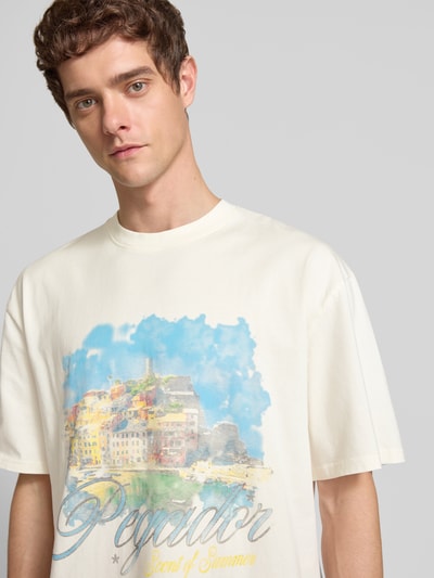 Pegador Oversized T-shirt met labelprint Offwhite - 3