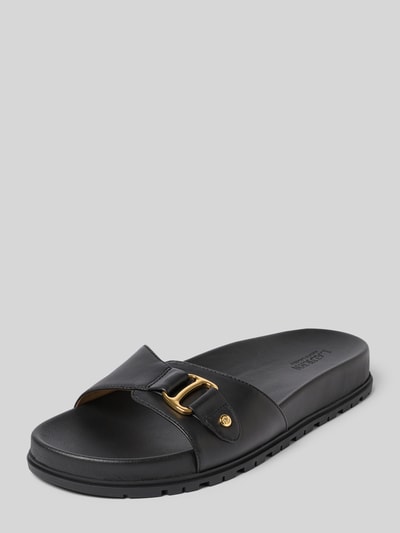 Lauren Ralph Lauren Slides aus echtem Leder Modell 'TASHA' Black 1