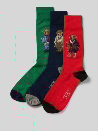 Polo Ralph Lauren Underwear Socken mit Label-Print im 3er-Pack Marine 1