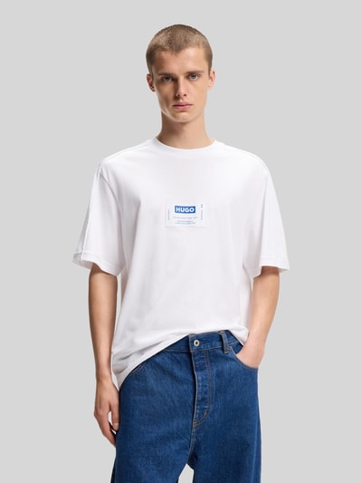 HUGO Blue Regular Fit T-Shirt aus reiner Baumwolle Modell 'NURAZTI' Weiss 4