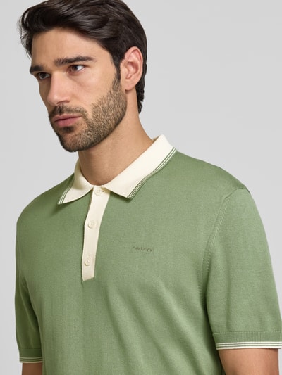 Gant Slim fit poloshirt met labelstitching Rietgroen - 3