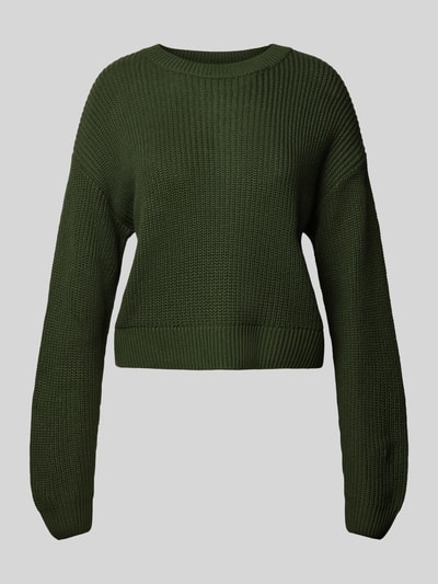 Noisy May Gebreide pullover met ronde hals, model 'MAYSA' Donkergroen - 2