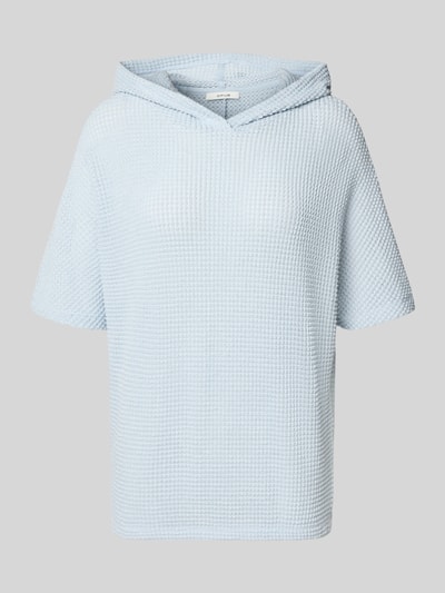 Produktfoto, Strickshirt mit Kapuze Modell 'Gikaria' von OPUS, hellblau, Strukturmuster, Relaxed-Fit, Material-Mix mit Baumwoll-Anteil