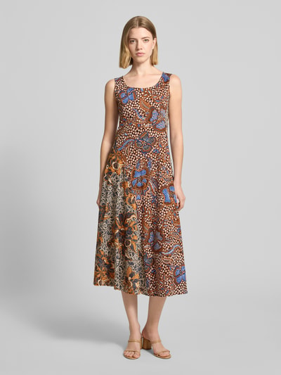 Weekend Max Mara A-lijn midi-jurk van puur katoen model 'PAUSA' Middenbruin - 4