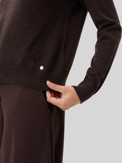 Brax sweter krój regular fit z mieszanki żywej wełny i kaszmiru model 'Lisa' Ciemnobrązowy 3