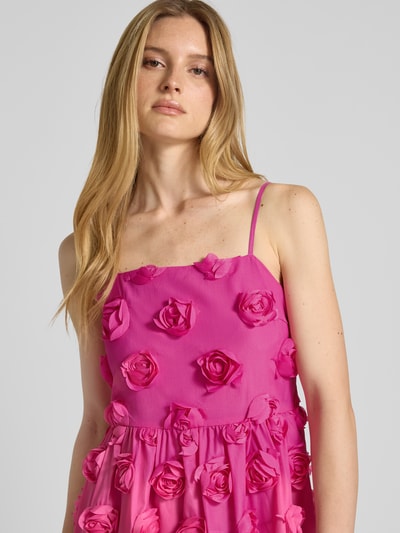 YAS Cocktailjurk in midilengte met siergarnering Fuchsia - 3