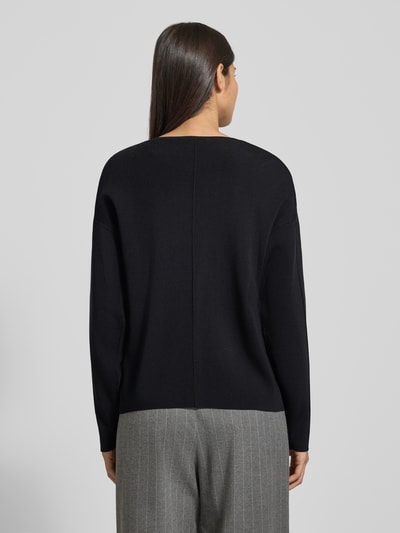 Jake*s Collection Gebreid jack met knoopsluiting. Zwart - 5