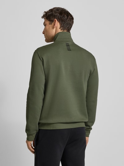 EA7 Emporio Armani Sweatshirt mit Stehkragen und Reißverschluss Schlamm 5