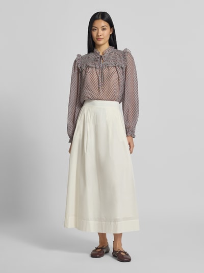 Christian Berg Woman Selection Regular Fit Bluse mit Schnürung und Rüschen Rauchblau 1