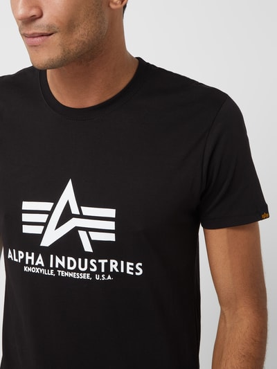 Alpha Industries T-shirt met labelprint, model 'BASIC' Zwart - 3