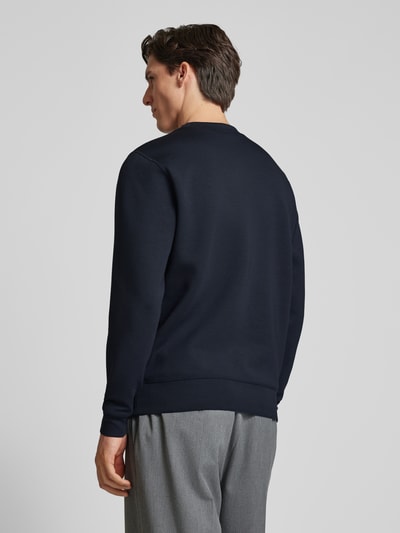 Casual Friday Sweatshirt met ribboorden, model 'Sebastian' Marineblauw - 5