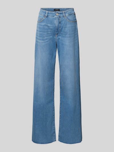 Marc Cain Wide Fit Jeans mit Fransen und Eingrifftaschen Hellblau Melange 2