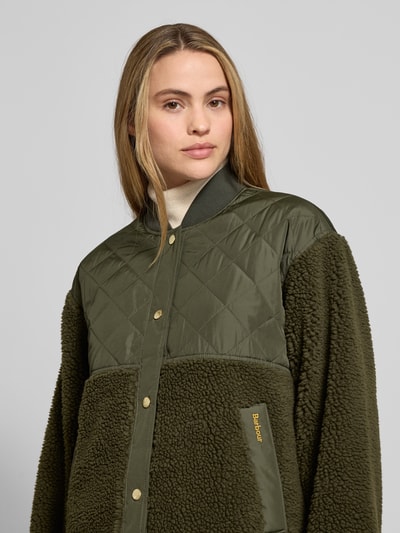 Barbour Regular Fit Teddyfell-Jacke mit Stepp-Besatz Modell 'WETHERBY FLEECE' Oliv 3